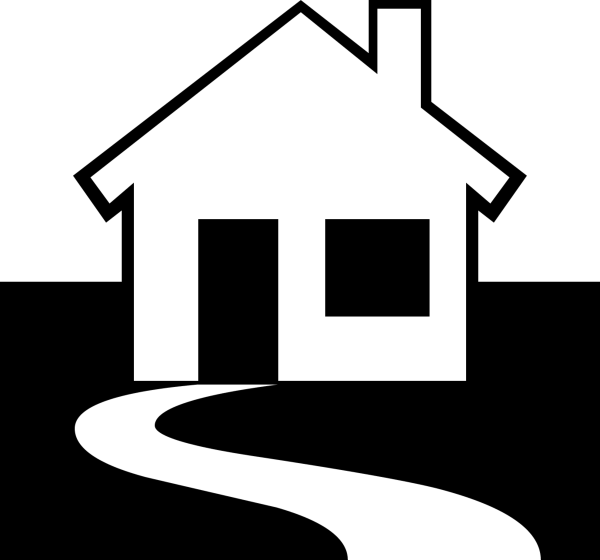 Домик черно белый