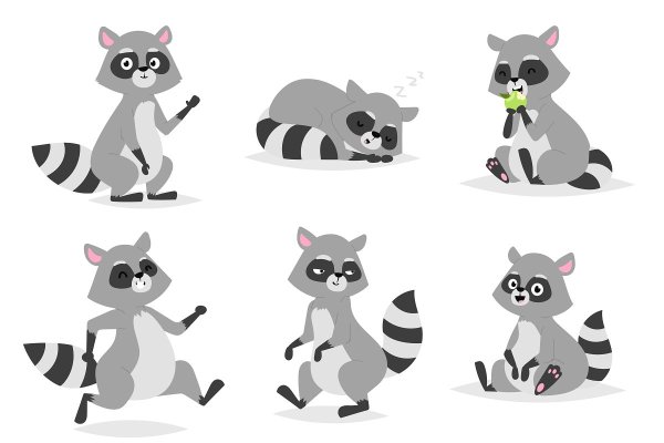 Мультяшные еноты