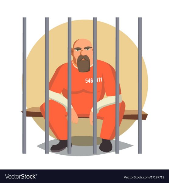 Человек в тюрьме вектор