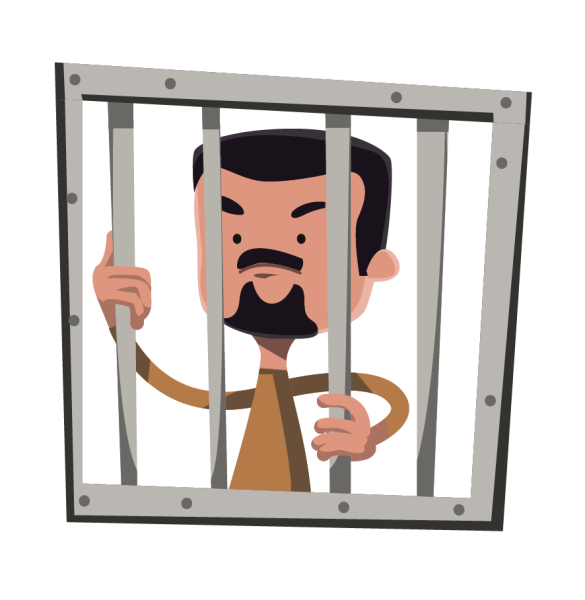 Мультяшка за решеткой