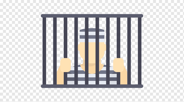 Мультяшный человек за решеткой