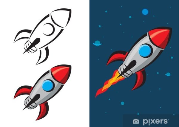 Ракета ретро вектор