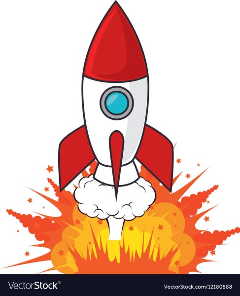 Стикеры с запуском космической ракеты