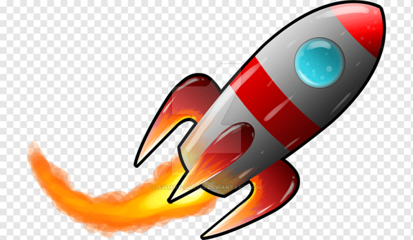 Мультяшная ракета на белом фоне