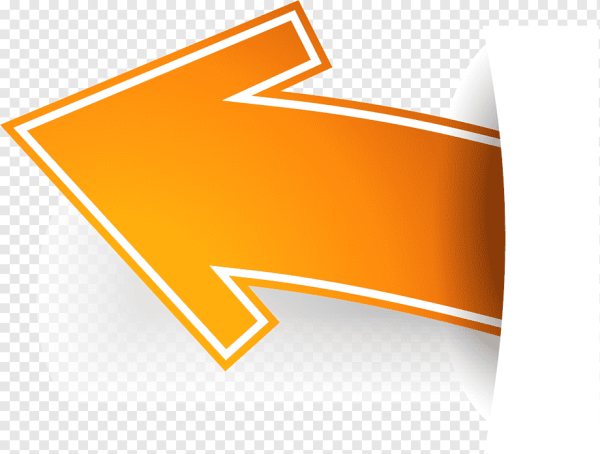 Стрелка влево оранжевая