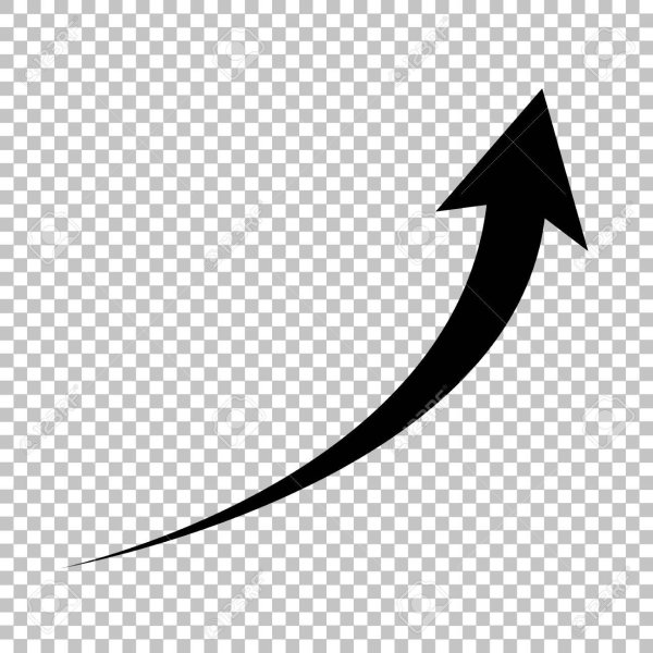 Черная стрелочка на прозрачном фоне