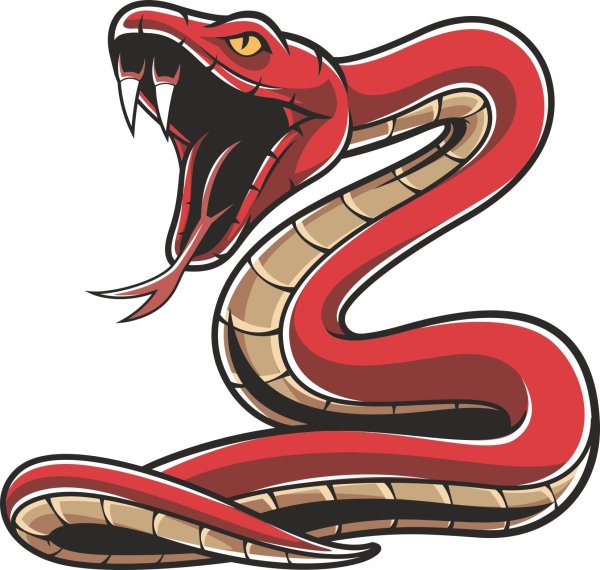 Змея в мультяшном стиле
