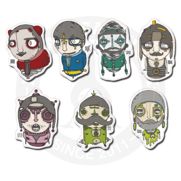 Стикеры авторские в стиле военных