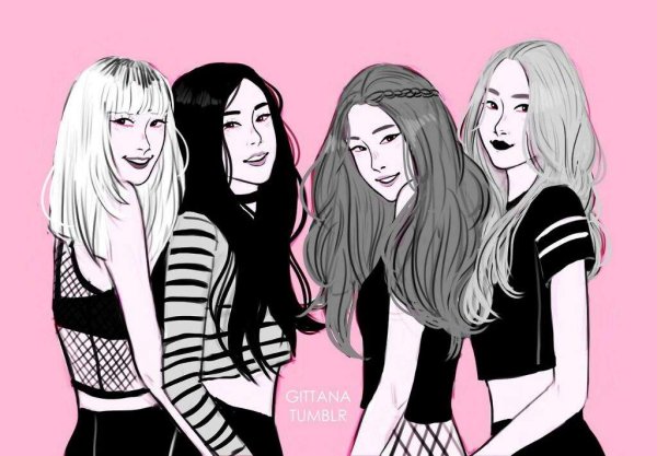 Нарисовать Блэк Пинк группа