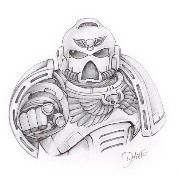 Шлем космодесантника Warhammer 40000