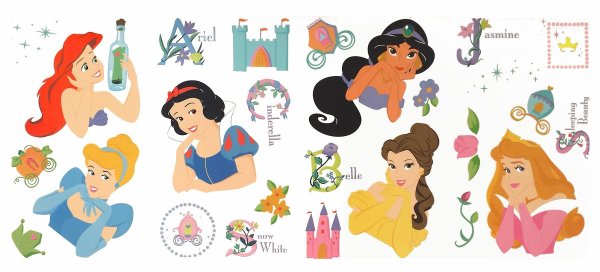 Лист наклеек для принцесс