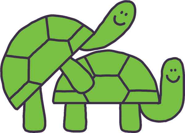 Мультяшная черепаха на белом фоне