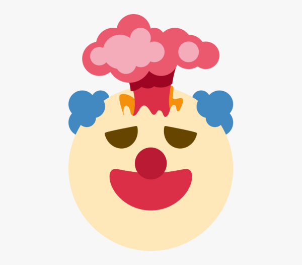 Стикер клоун на прозрачном фоне