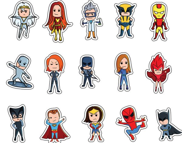 Наклейки с героями