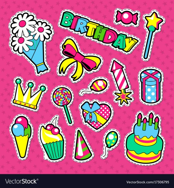 Наклейки «с др»