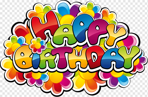 Красочная надпись с днем рождения