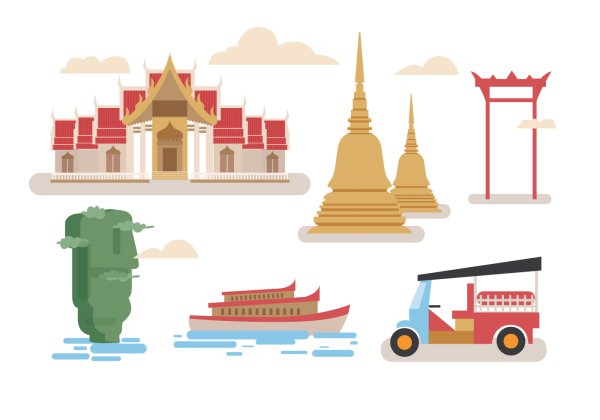 Храмы Таиланда вектор