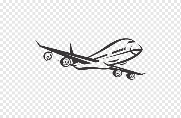 Стикер самолет на прозрачном фоне