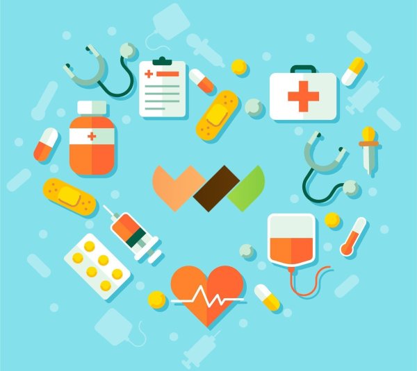 Значок медицинский чб