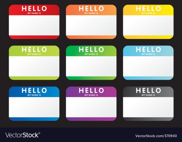 Стикеры hello my name is