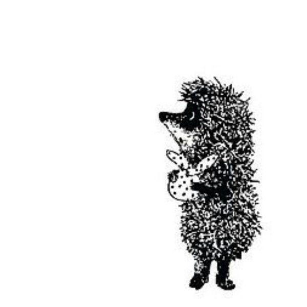 Ежик в тумане черно белый