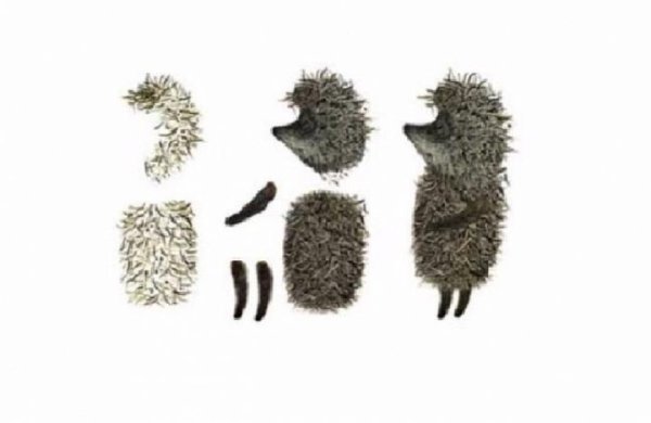 Детали и собранный персонаж Ёжик, 1975 г., Франческа Ярбусова