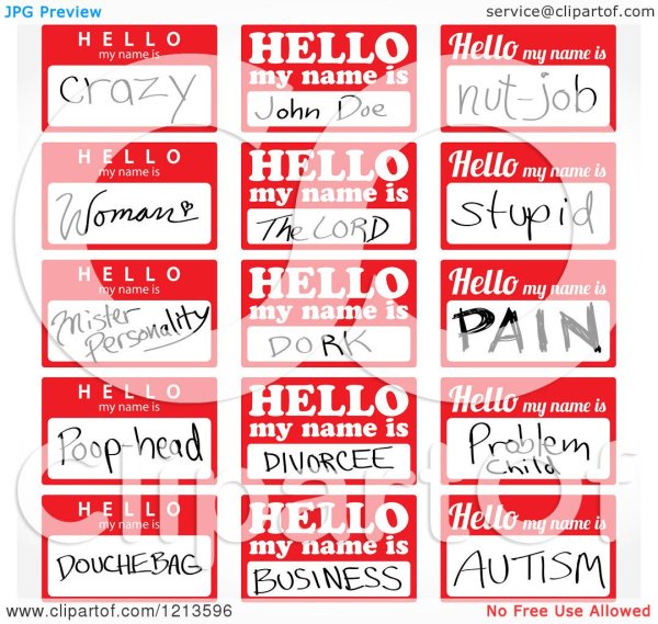 Шрифт для hello my name is