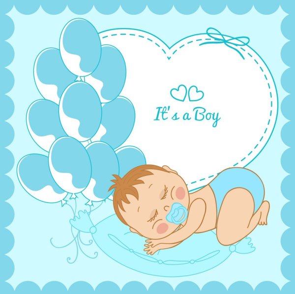 Легкий рисунок на рождения сына