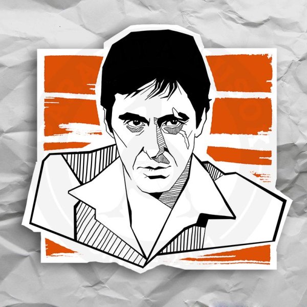 Лицо со шрамом стикер