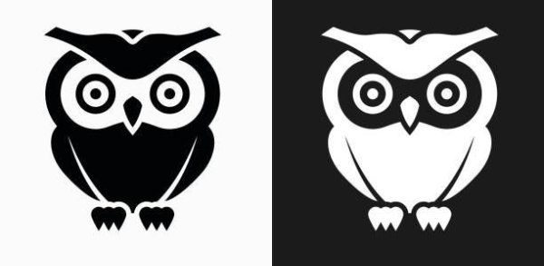 Векторно черно белый Беби Совенок