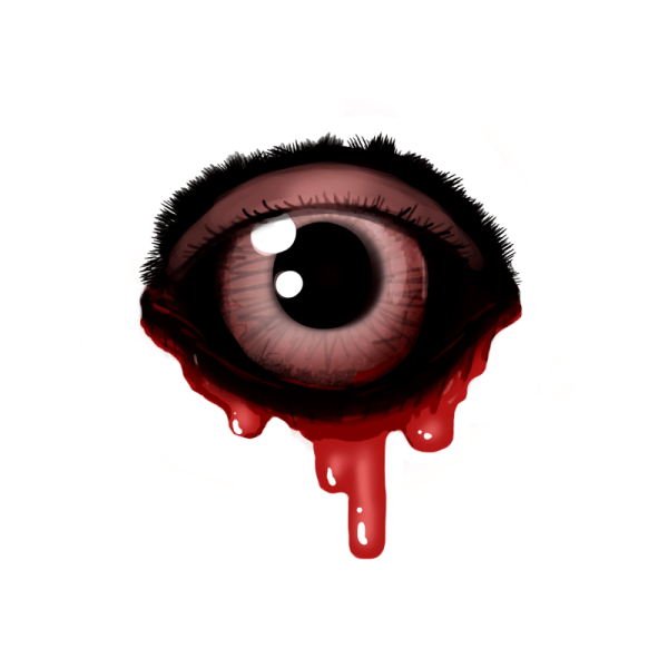 Глаз со слезой на белом фоне
