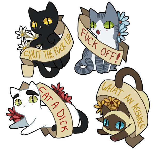 Наклейки в виде котиков