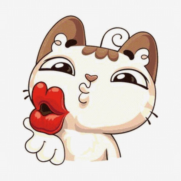Стикер котик с сердечком