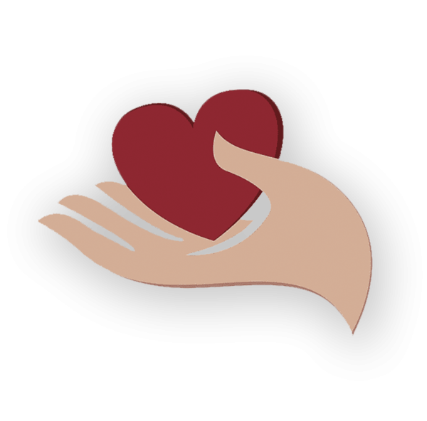 Сердце в ладонях на прозрачном фоне