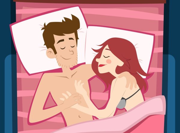 Мультяшные пары в постели