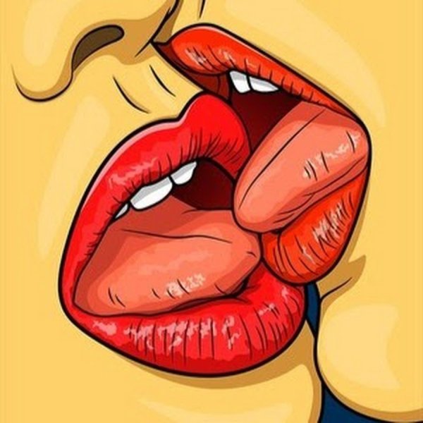 Поцелуй с языком рисунок