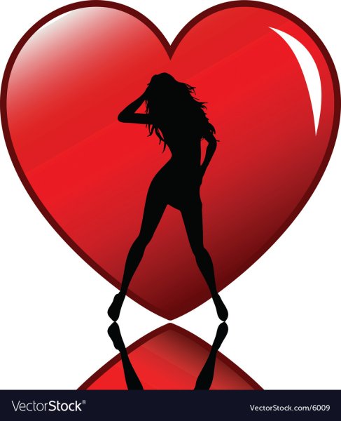 Красный силуэт девушки