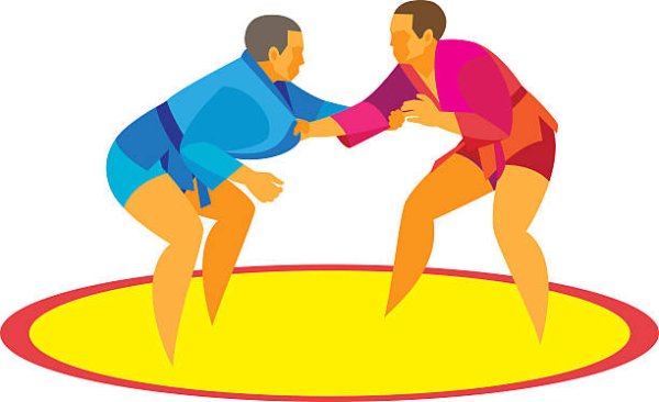 Борцы силуэт