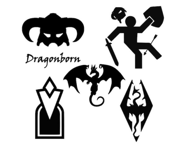 Эскиз скайрим иероглифы