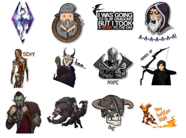 Скайрим Стикеры телеграмм