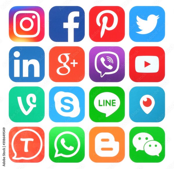 Логотипы соц сетей с названиями