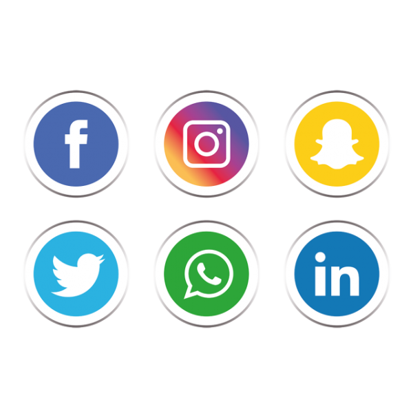 Иконки социальных сетей в кружочках