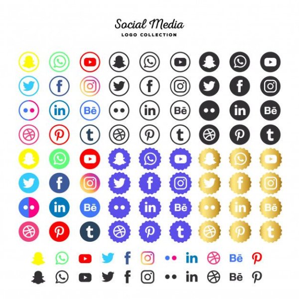 Логотипы социальных сетей и мессенджеров