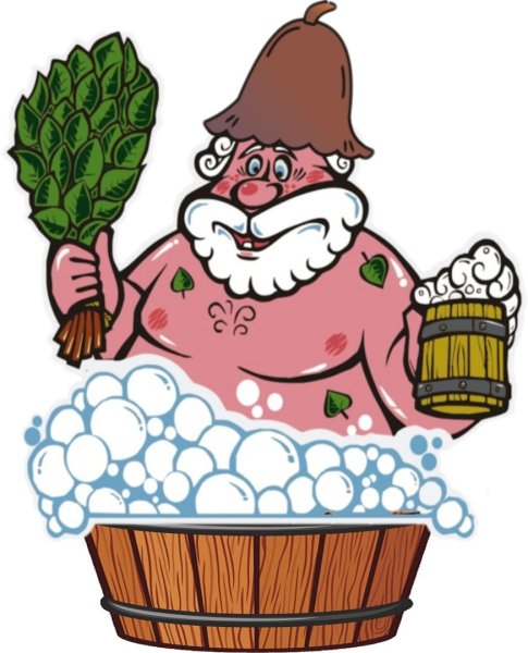 Банщик с веником вектор