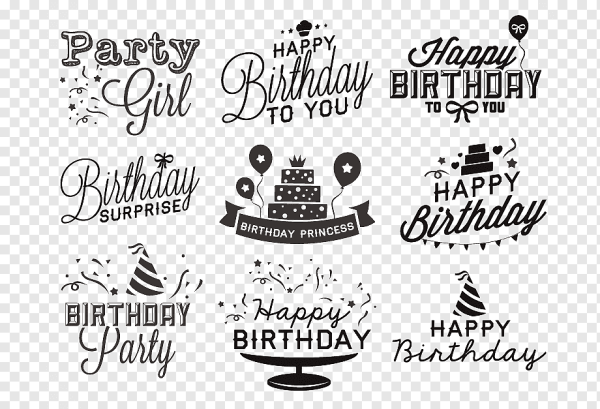 С днём рождения разными шрифтами