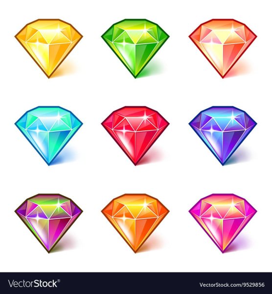 Иконки цветных кристаллов