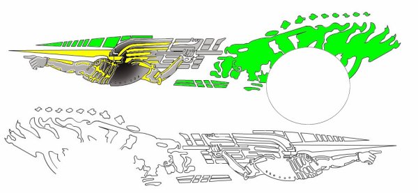 Трафарет винила на авто