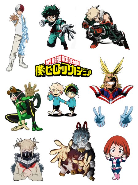 Наклейки на а4 моя геройская Академия