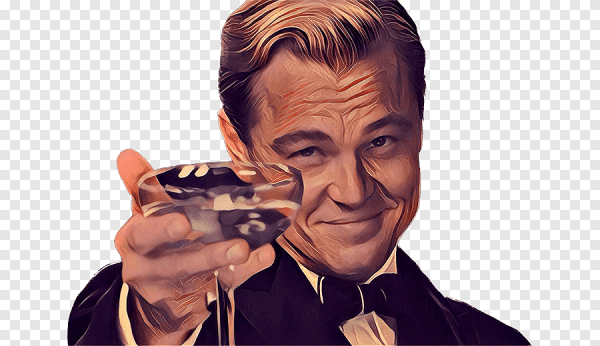 Леонардо ди Каприо с бокалом фон