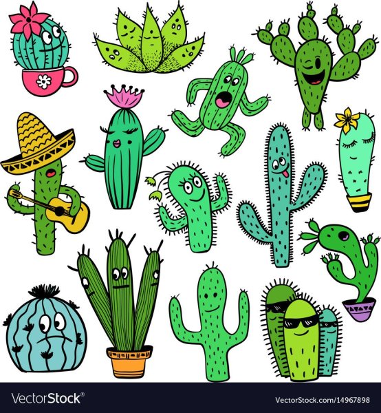 Наклейки кактусы